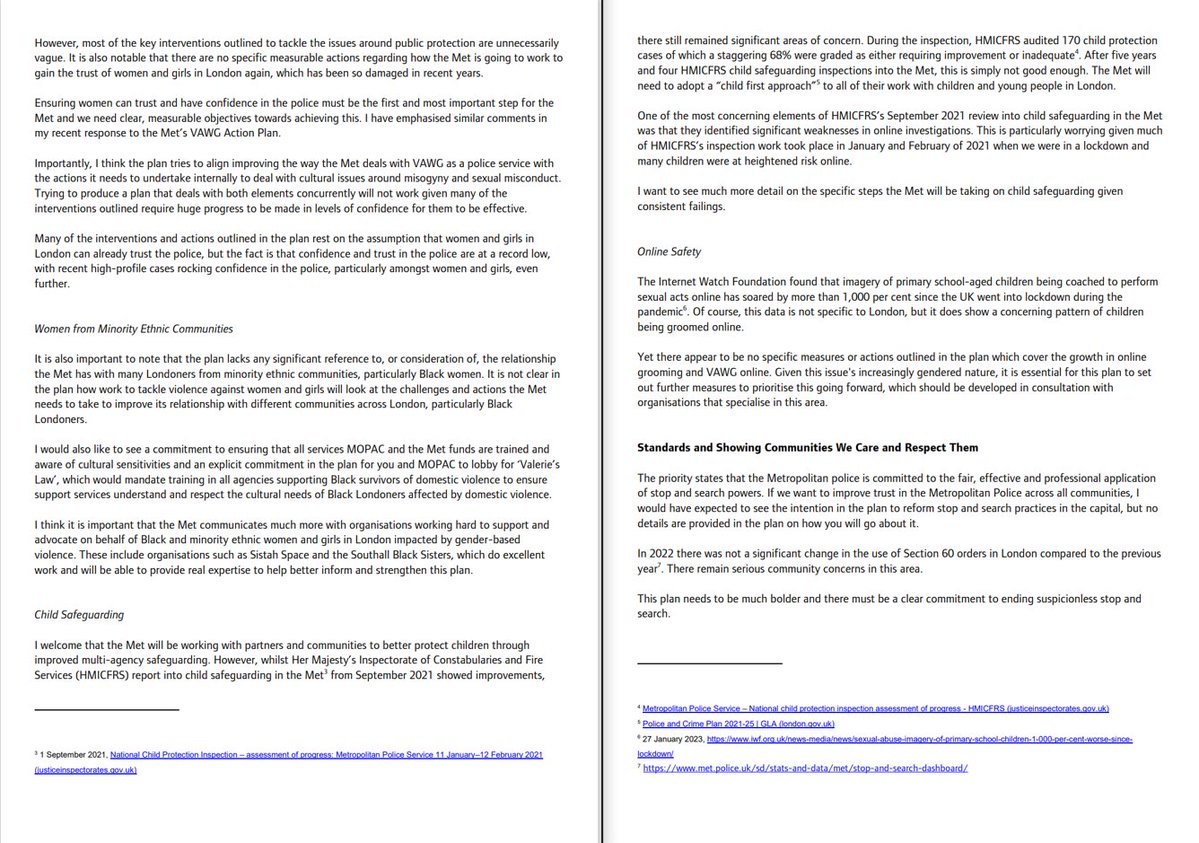Letter from Caroline Pidgeon on the Metropolitan Police's draft turnaround plan