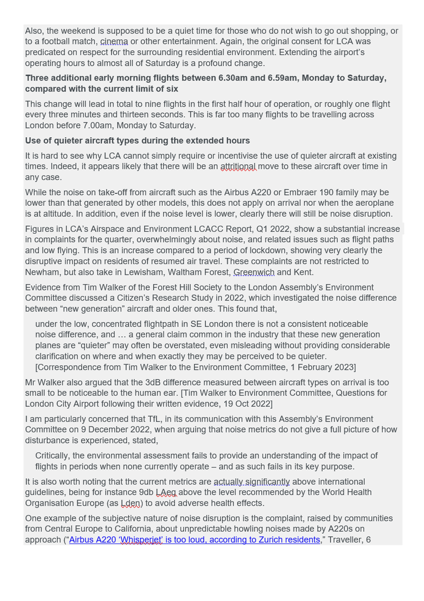 Caroline's letter to Newham Council opposing City Airport expansion